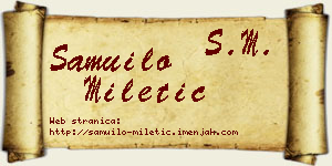 Samuilo Miletić vizit kartica